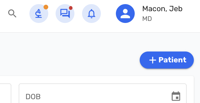 Add Patient button in the Patient search area