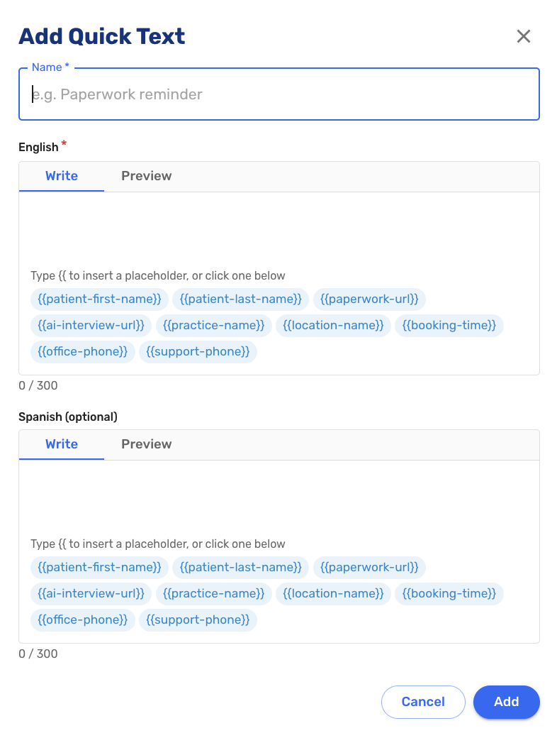 Adding Custom Quicktext