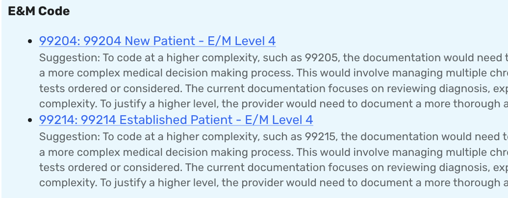 E&M Coding Assistant