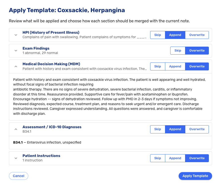 Apply Template Selector Expanded
