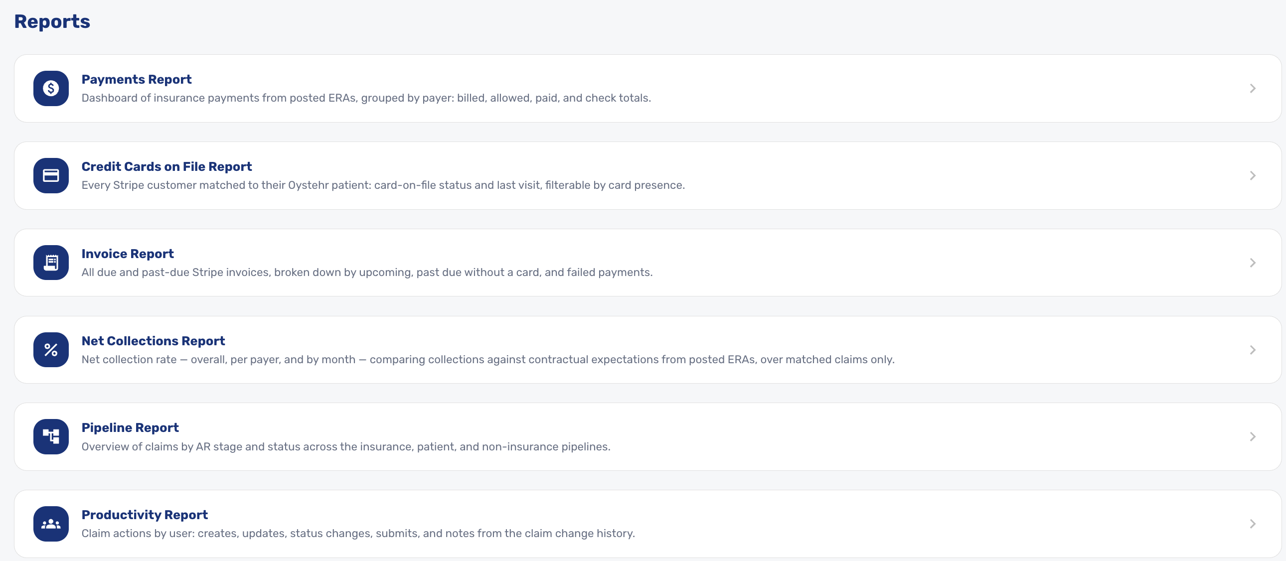 Billing Reports