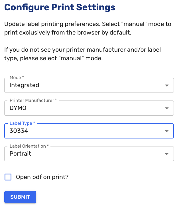 Configuring Integrated Printer