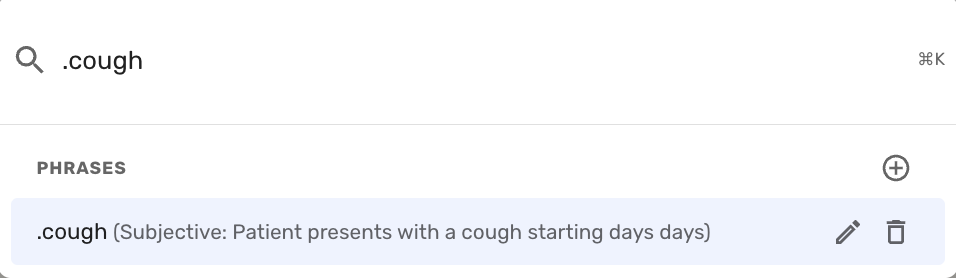 Using a Dot Phrase