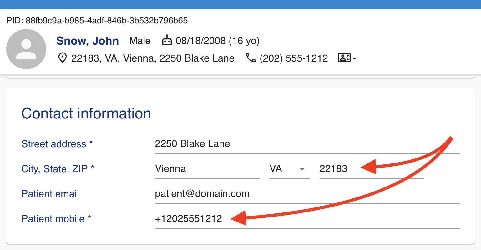 Ottehr Patient Editing Page, eRx focus.