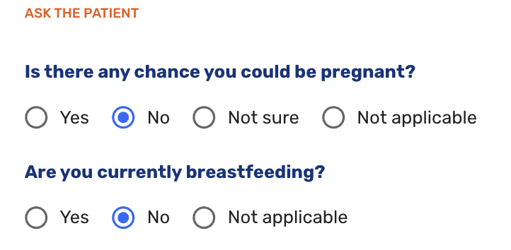 Pregnancy and Breastfeeding Screening Questions