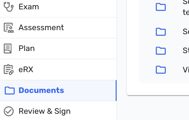 Documents Tab in Progress Note