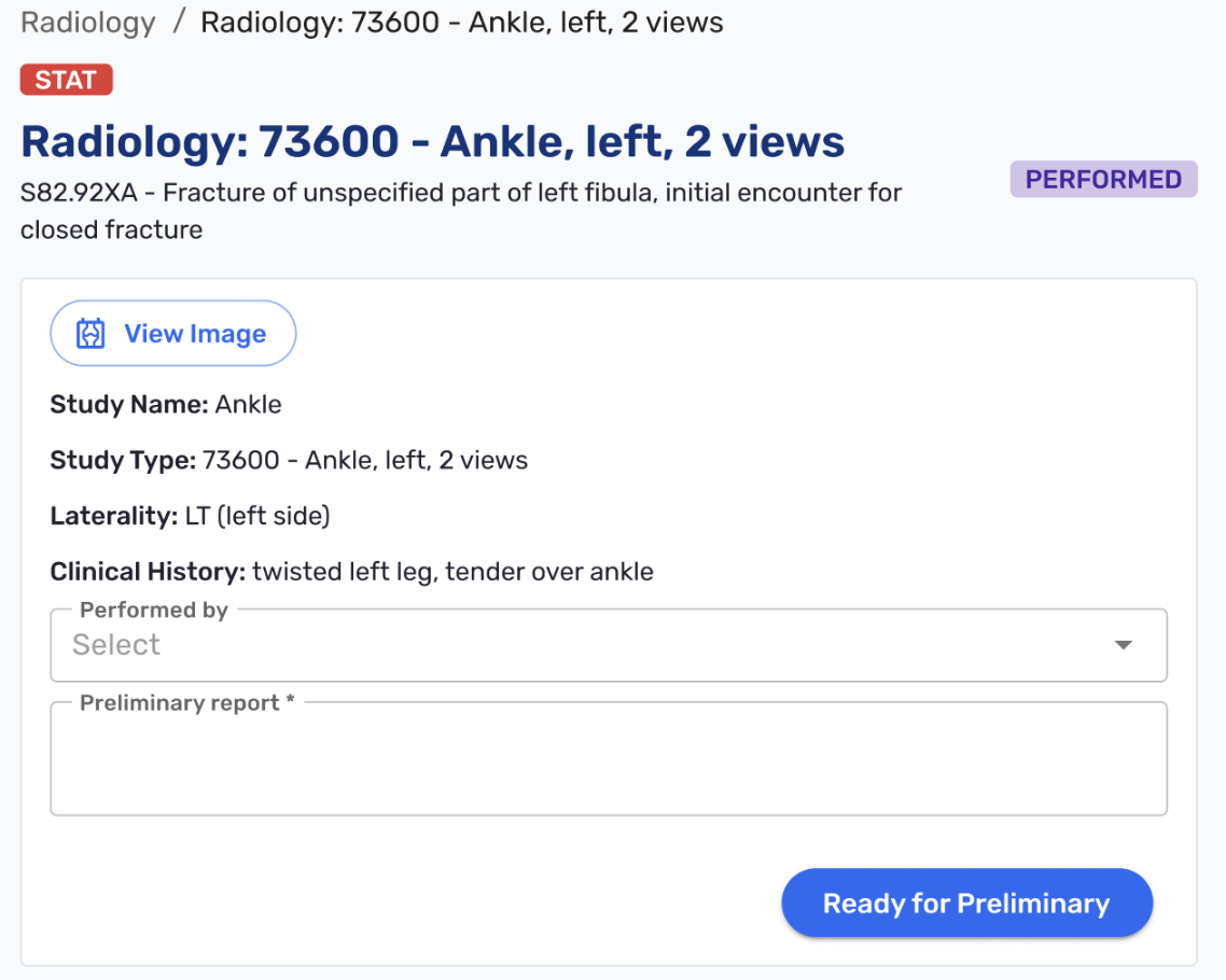 Radiology Performed By