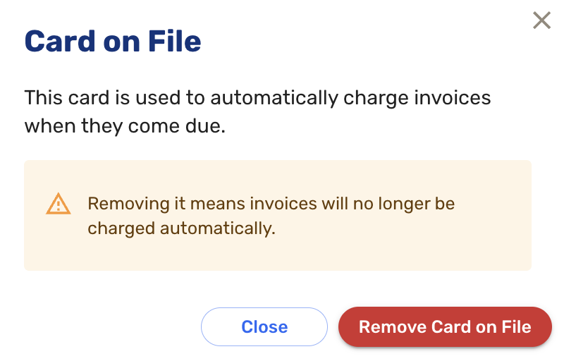 Remove Card on File